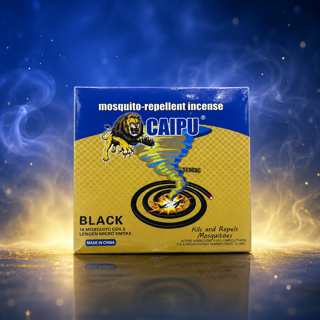 CAIPU Tornado Lion Power Black Mosquito-Repellent Incense