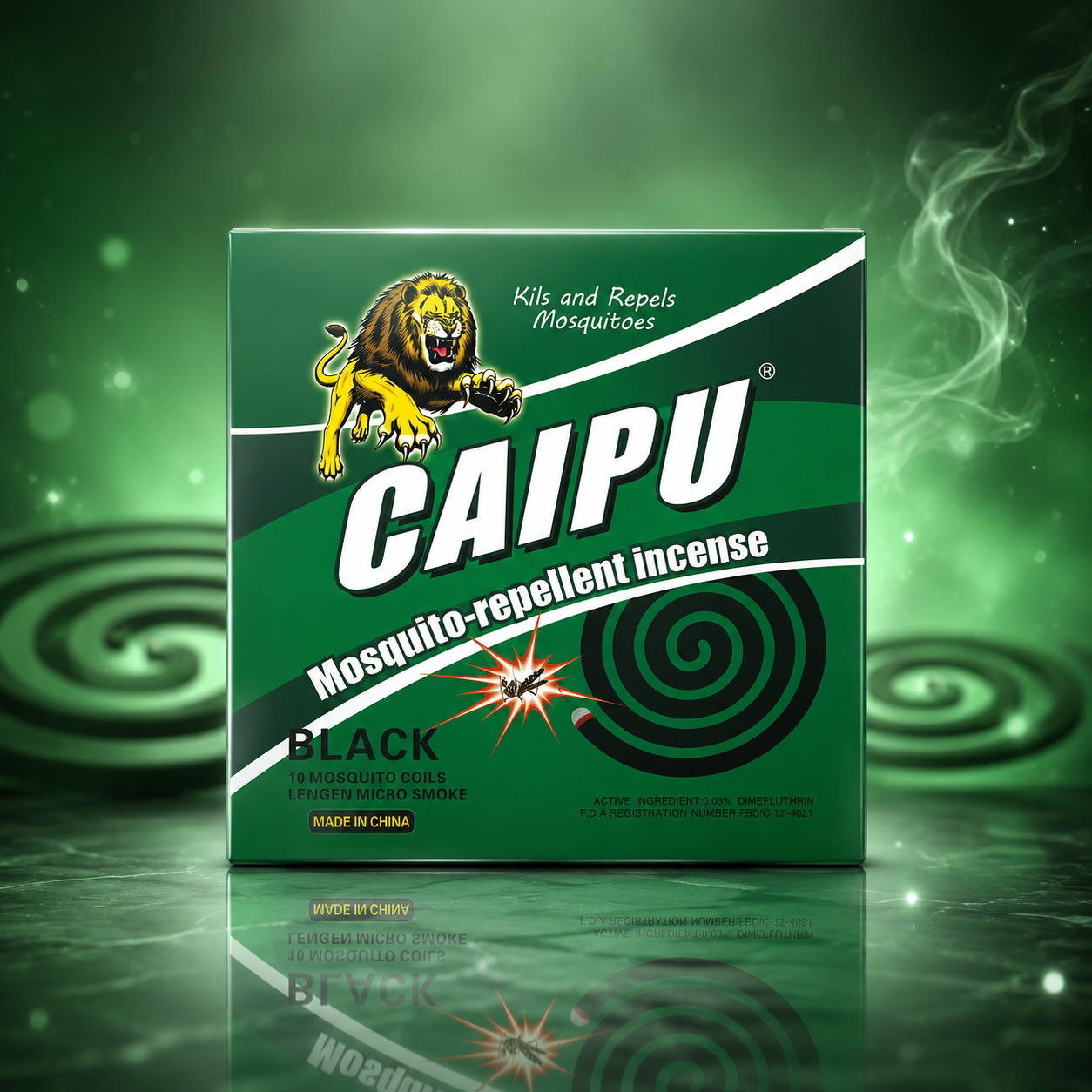 CAIPU Kills and Repels Black Mosquito-Repellent Incense (Forest Lion)